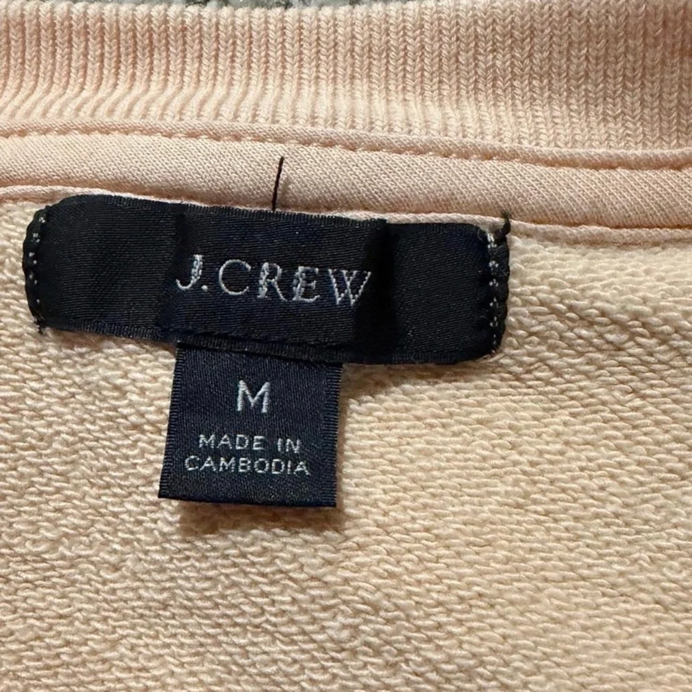 J.Crew Re-Imagined Women's Crewneck‎ Sweatshirt Medium Light Peach Cotton